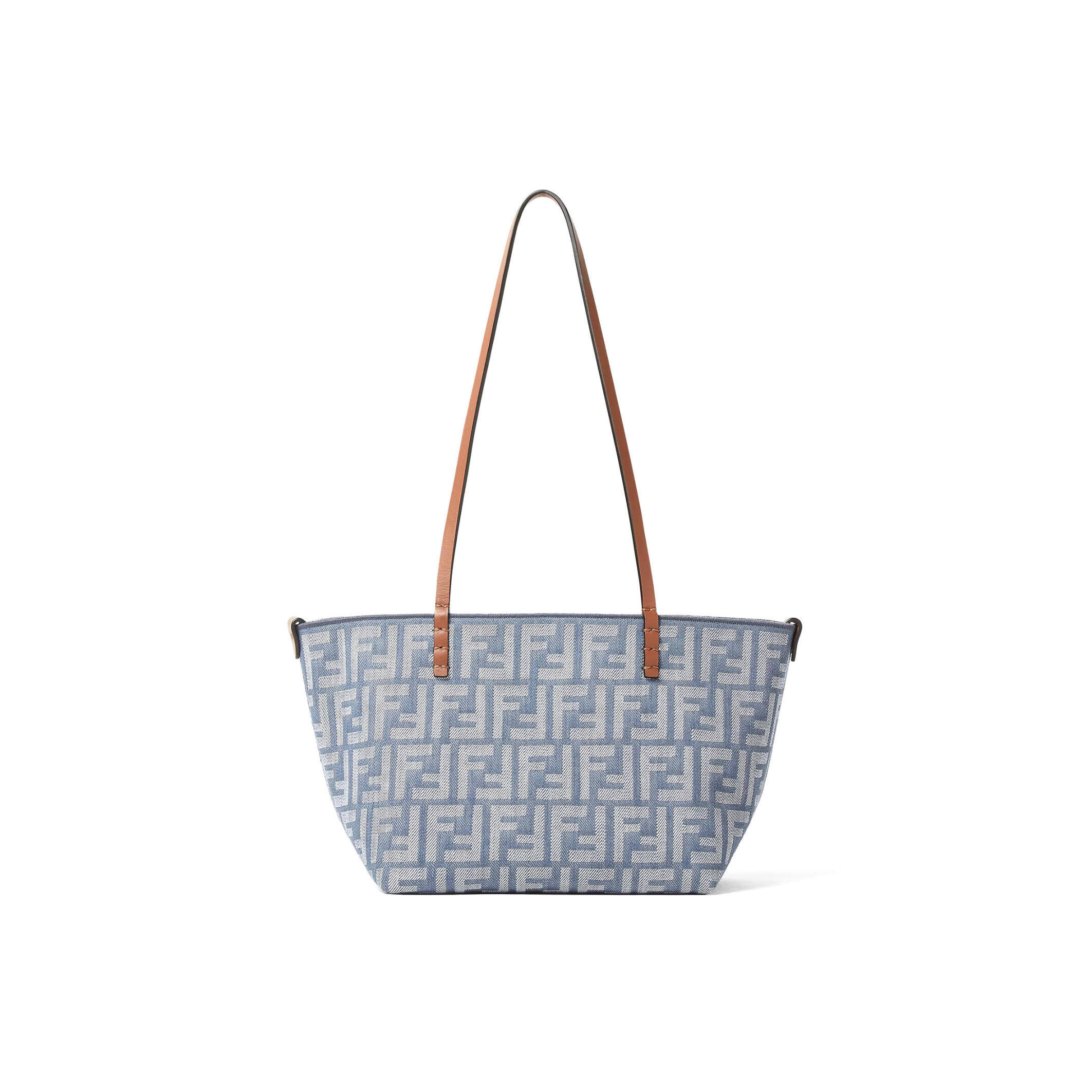 FENDI SMALL ROLL BLUE DENIM-EFFECT FF JACQUARD REVERSIBLE SHOPPER 8BH424AUT4F1SXQ (23*19.5*15cm) FENDI SMALL ROLL BLUE DENIM-EFFECT FF JACQUARD REVERSIBLE SHOPPER 8BH424AUT4F1SXQ (23*19.5*15cm)